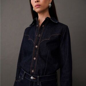 MANGO Denim Shirt with Seams